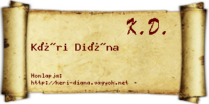 Kéri Diána névjegykártya
